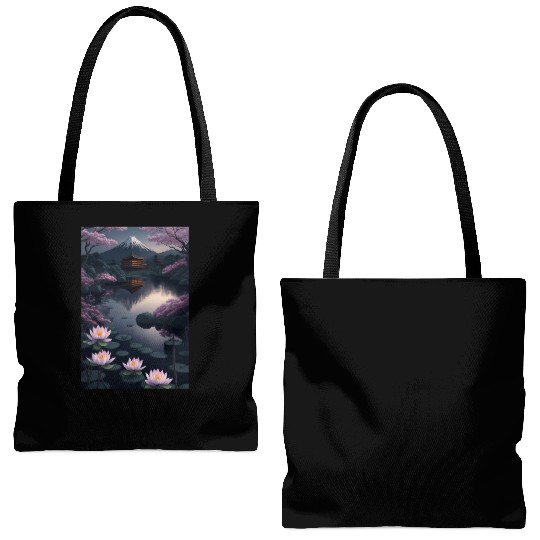 Asia Landscape by night Serene Mount Fuji Tote Bags (AOP)