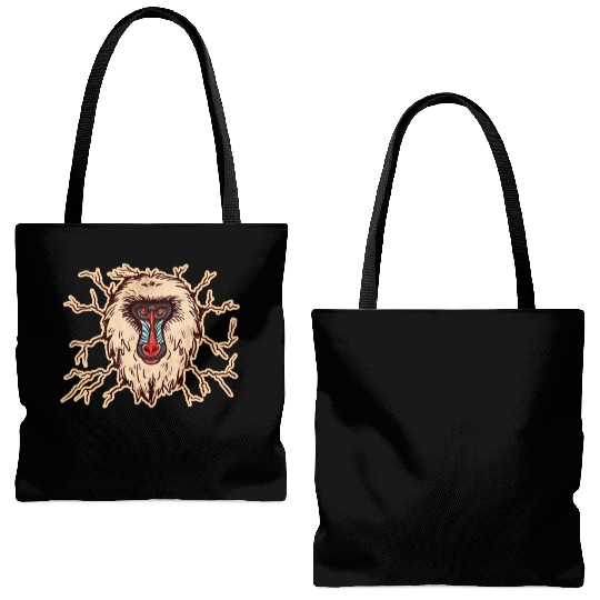Baboon Monkey Face Tote Bags (AOP)