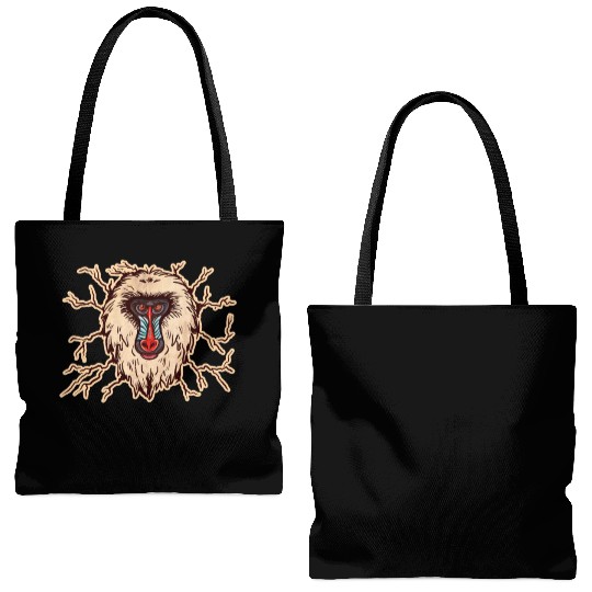 Baboon Monkey Face Tote Bags (AOP)