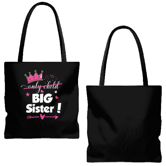 Only Child to Big Sister 2023 Sibling New Baby Pre Tote Bags (AOP)