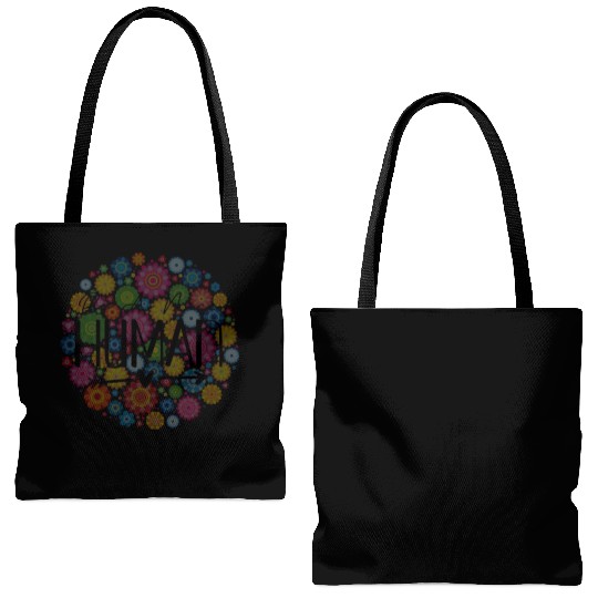 Be A Nice Human: Embrace Peace & Love Tote Bags (AOP)