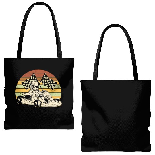 Go Kart Driver Retro Children Go-kart Race Tote Bags (AOP)