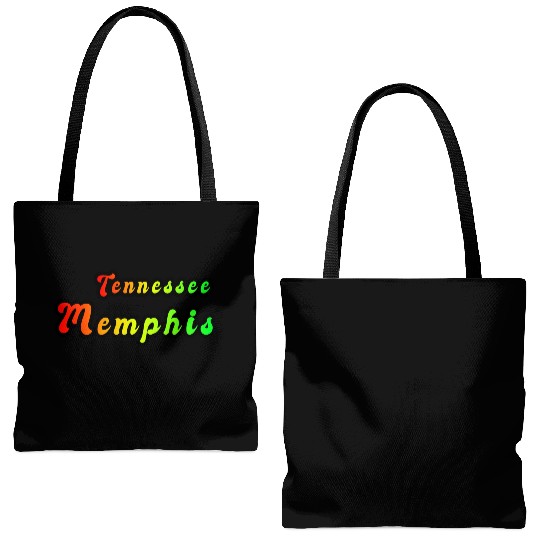 Memphis Tennessee rainbow design Tote Bags (AOP)