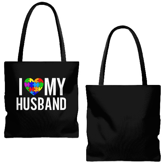 I Love My Husband Tote Bags (AOP)