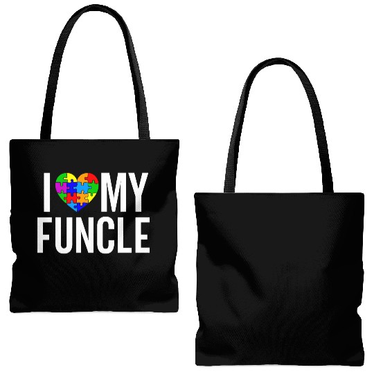 I Love My Funcle Tote Bags (AOP)