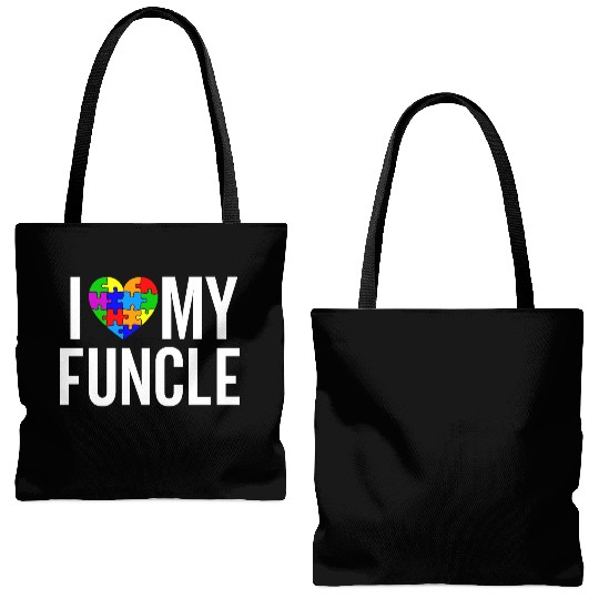 I Love My Funcle Tote Bags (AOP)
