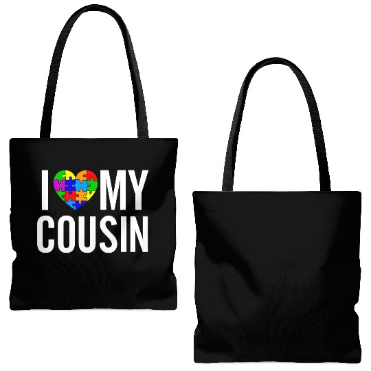 I Love My Cousin Tote Bags (AOP)
