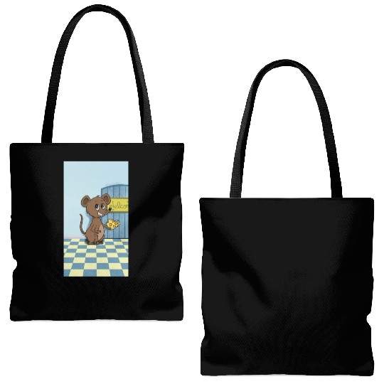 Cheesy Heart Mouse Tote Bags (AOP)