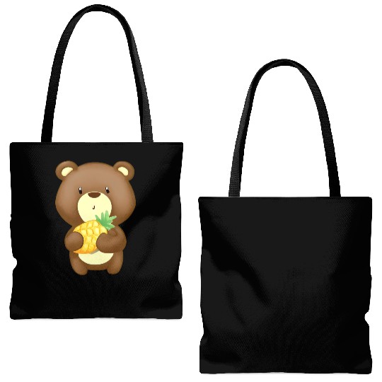 Bear loves pineapple Tote Bags (AOP)