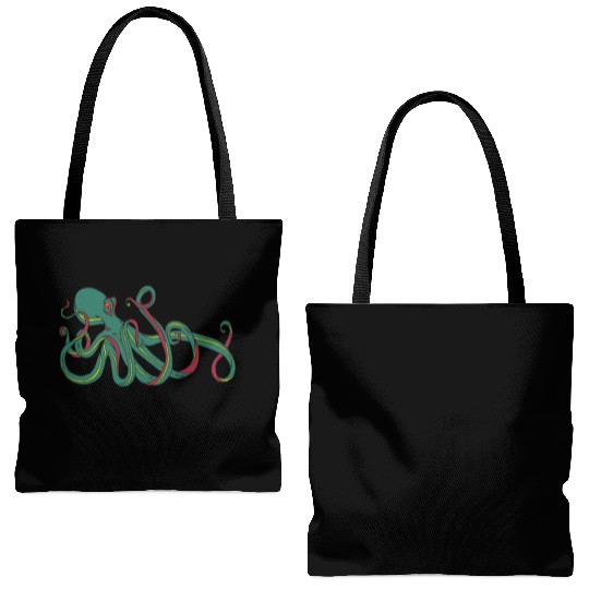 Green Octopus Tote Bags (AOP)