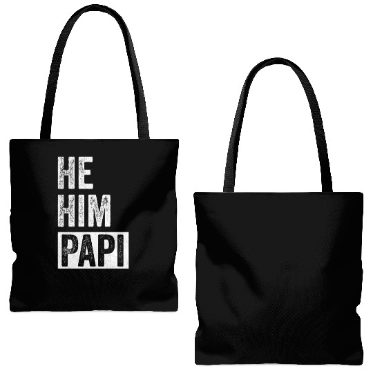 Papi Lover Valentine Quote Funny He Him Papi Tote Bags (AOP)