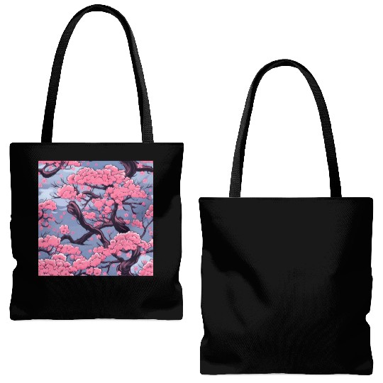 Anime Euphoria: Fantasy Cherry Blossom Dreamscape Tote Bags (AOP)