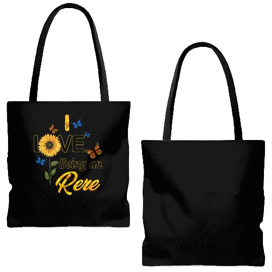 I Love Being A Rere Sunflower And Butterfly Mother Tote Bags (AOP)