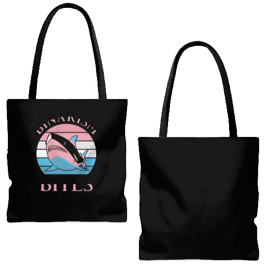 Shark Lover Transgender Pride Flag Trans LGBT Tote Bags (AOP)
