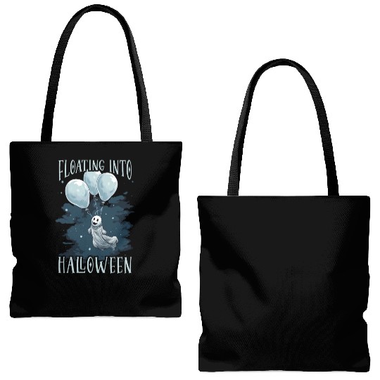 Balloon Halloween Trick Or Treat Spooky Boo Ghost Tote Bags (AOP)