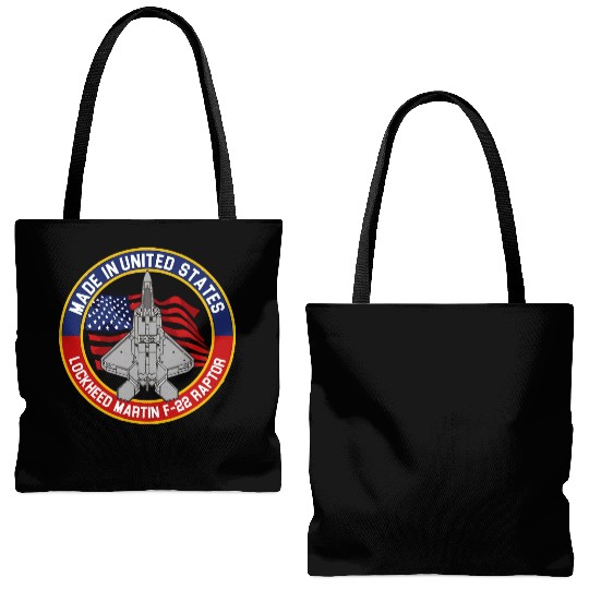 F 22 Raptor Made in USA Tote Bags (AOP)
