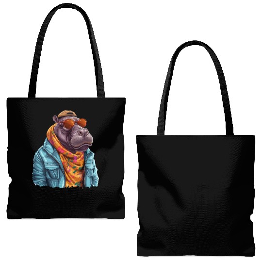 Graffiti Hippo. Heavyweight Strength. Tote Bags (AOP)
