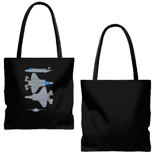Lockheed Martin F 35B Lightning Tote Bags (AOP)