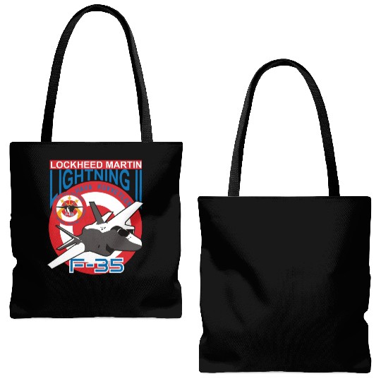 Lockheed Martin F 35 Tote Bags (AOP)