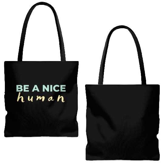 Be A Nice Human Light Colors Tote Bags (AOP)