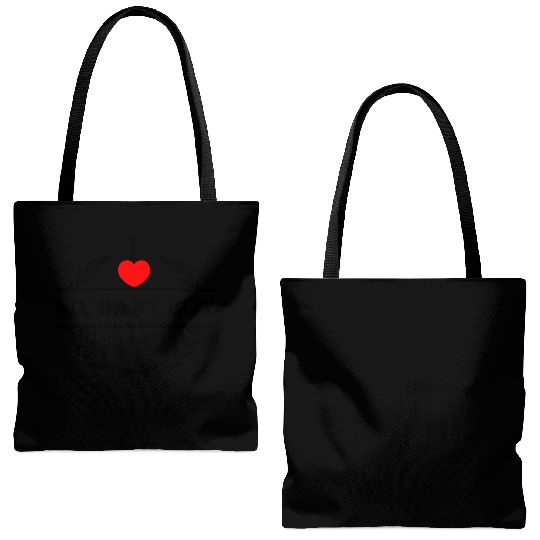 I heart love my baby boy Tote Bags (AOP)