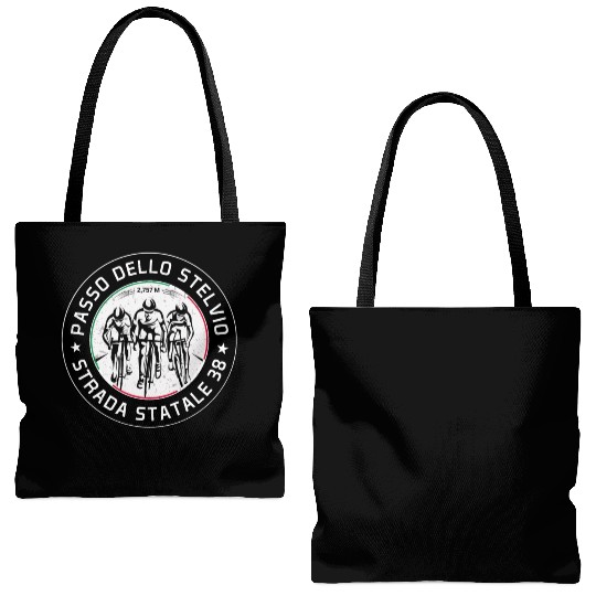 passo dello stelvio italian bicycle trip Tote Bags (AOP)