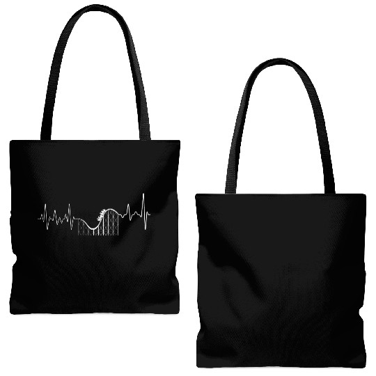 Roller Coaster Heart Beat Tote Bags (AOP)