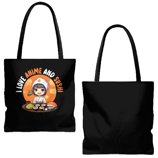 Anime Sushi Lover Nigiri Sashimi Food Manga Otaku Tote Bags (AOP)