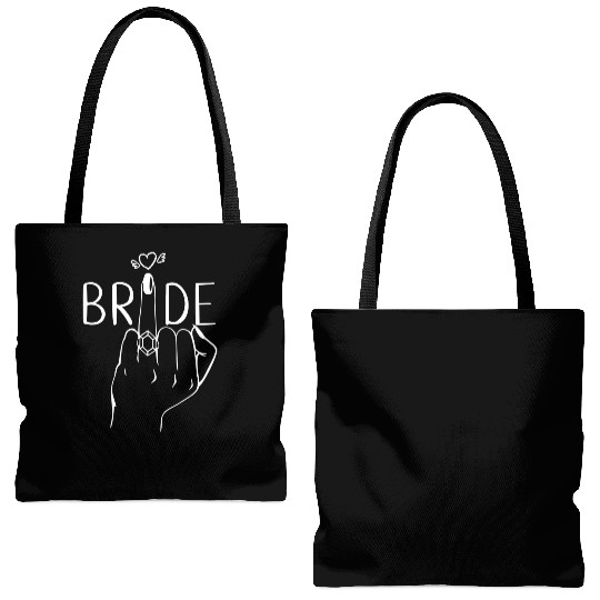 Bride Ring Finger Funny Couples Newlyweds Women s Tote Bags (AOP)