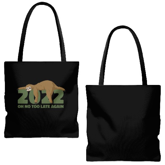 Sleeping Sloth Newyear Tote Bags (AOP)
