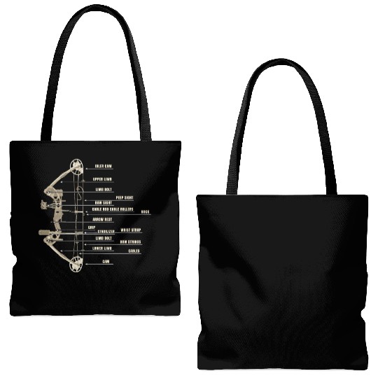 Outdoor Hunting Arch Anatomy Bow Definition Arrow Tote Bags (AOP)