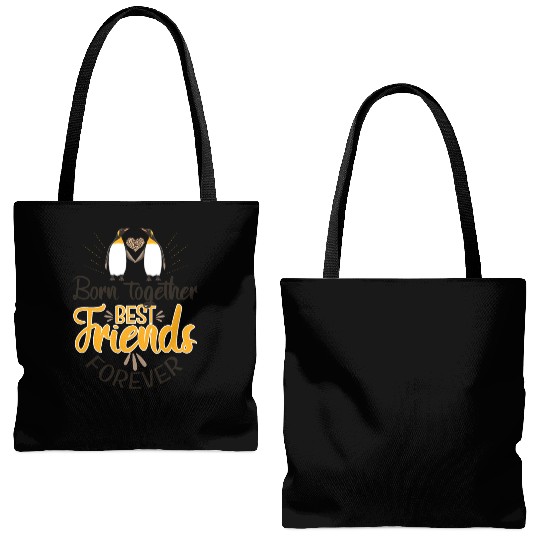 Born Together Best Friends Forever Tote Bags (AOP)