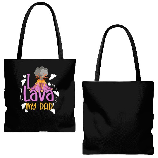 I Lava My Dad Volcanology Lava Volcanic Ash Tote Bags (AOP)