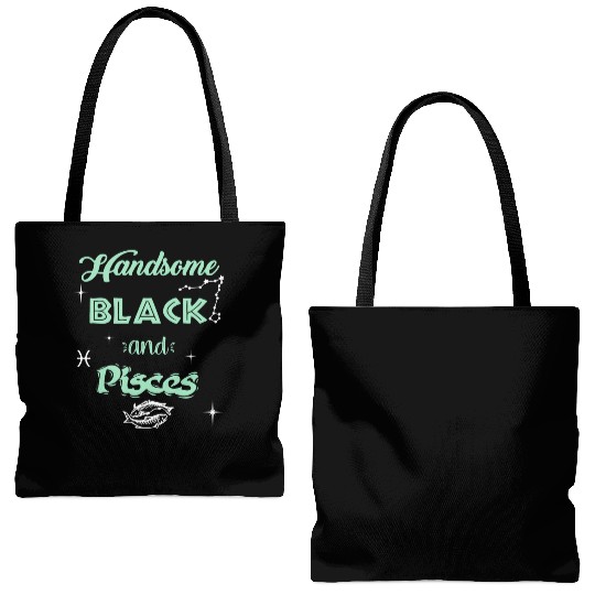 Handsome Black Pisces Tote Bags (AOP)