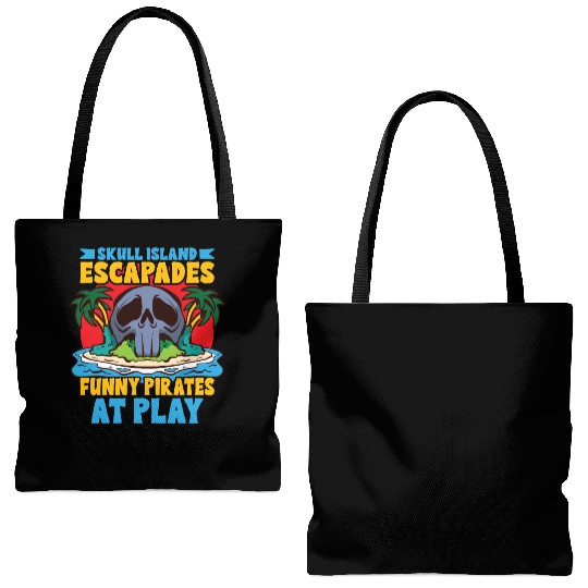 Funny Horror Pirate Pirate Ship Pirate Captain Tote Bags (AOP)