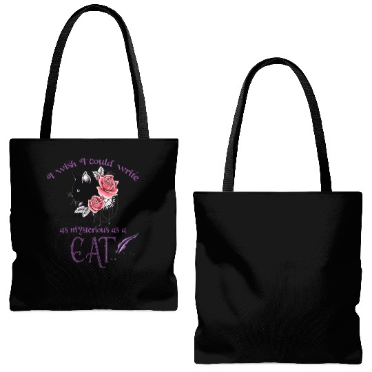 Mysterious Cat Edgar Allan Poe Tote Bags (AOP)