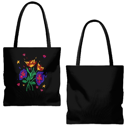 Flaming Floral Dreams Tote Bags (AOP)
