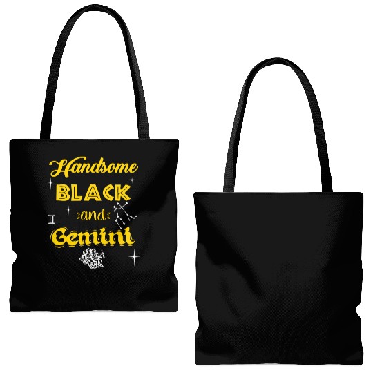 Handsome Black Gemini Tote Bags (AOP)