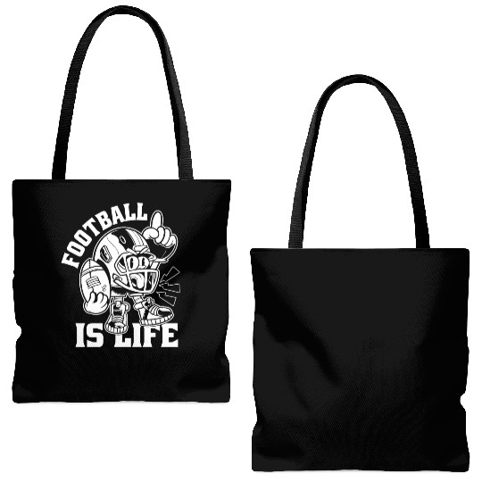 Football Is Life American Football Lover Game Day Tote Bags (AOP)
