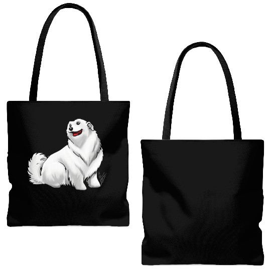 Dog Great Pyrenees White Tote Bags (AOP)