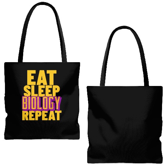 Eat sleep biology repeat-Unique biology designs Tote Bags (AOP)