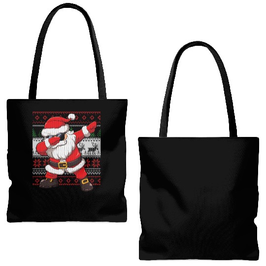 Dabbing Santa Funn Ugly Tote Bags (AOP)
