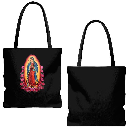 Virgin Mary Lady of Guadalupe Virgen De Guadalupe Tote Bags (AOP)