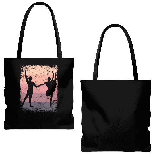 Ballet Dance Couple Vintage Ballerina Tote Bags (AOP)