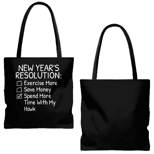 New Year s Resolution For Hawk Lover Tote Bags (AOP)