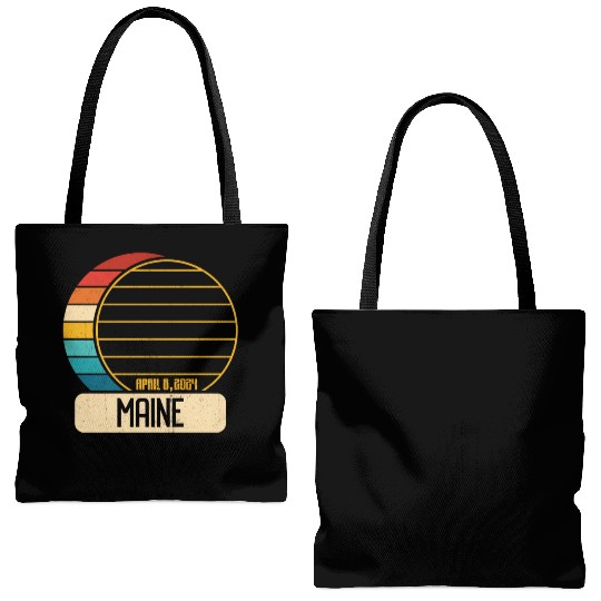 Total Solar Eclipse Maine April 28 2024 Eclipse Tote Bags (AOP)