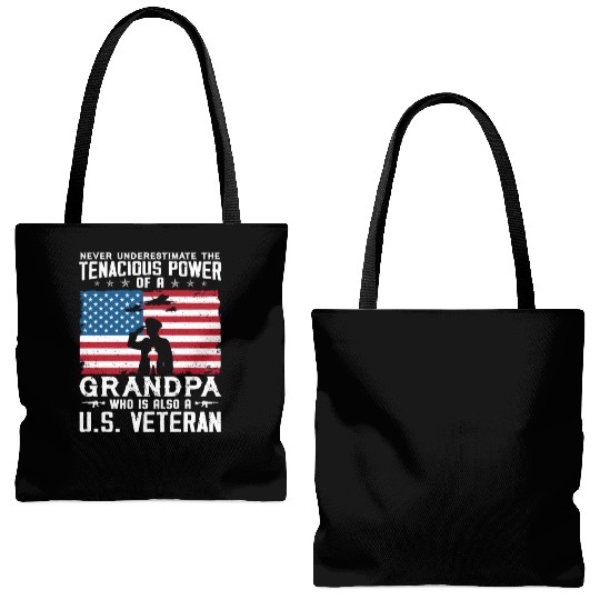 US Army Veteran Grandpa Tote Bags (AOP)