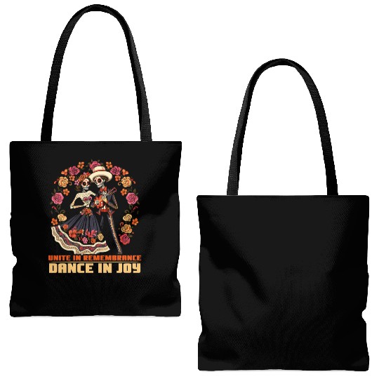 Dia De Los Muertos Sugar Skull Mexican Holiday Tote Bags (AOP)