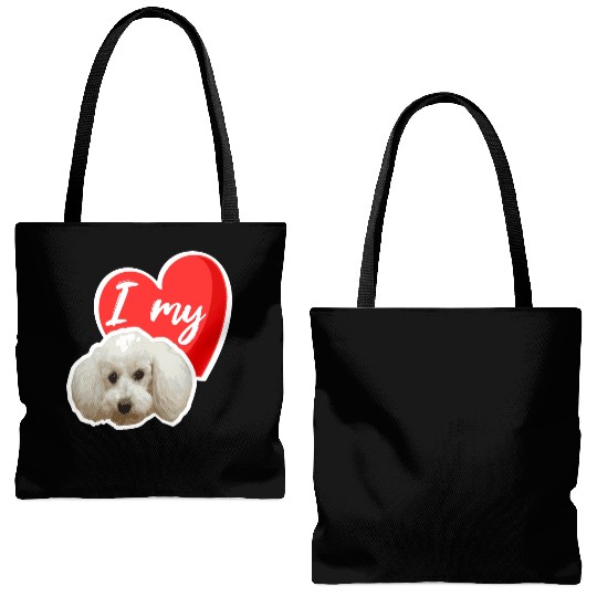 Cute poodle design makes the hearts beat faster Tote Bags (AOP)
