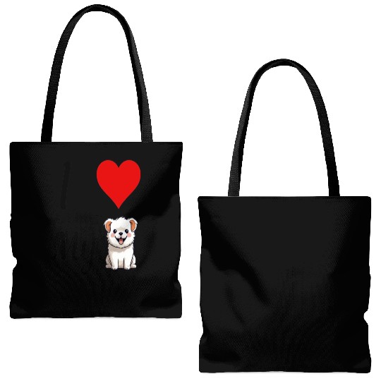 I love my dog ,dogs lover , Heart , cute dog Tote Bags (AOP)